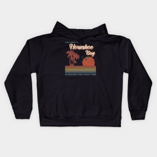 Horseshoe Bay Beach - Horseshoe Bay Beach Retro Sunset Kids Hoodie